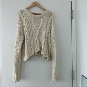 Free People Cutting Edge Cable Pullover